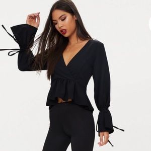 PLT Chiffon plunge blouse